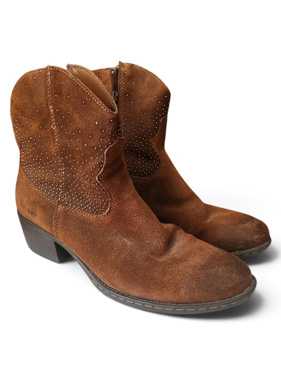 b.o.c. Shoes - Born B.Ø.C Brown Suede Western Booties With Leather Studs Ankle Boots Size 10